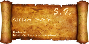 Siffert Irén névjegykártya